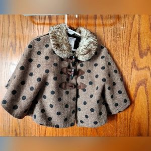 Tan Fuax Fur Infants Jacket/Cape